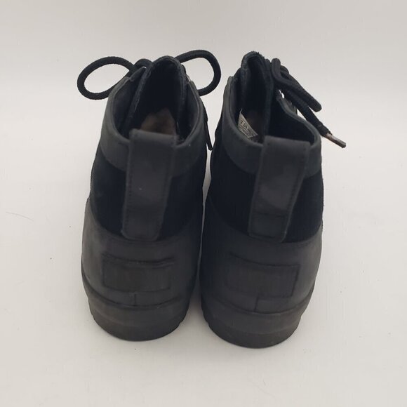 UGG Heather Black Leather Sheep Wool Waterproof Duck Boots Womens 7.5 - Picture 6 of 12